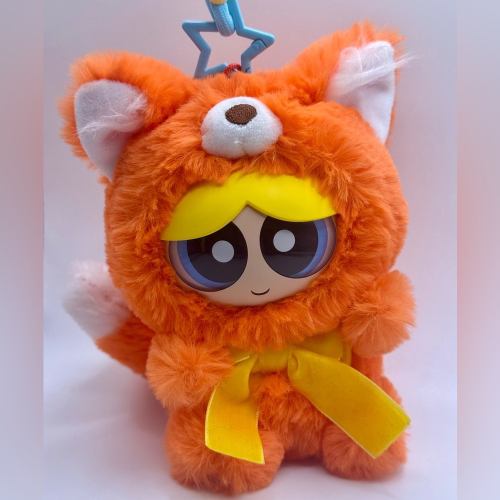 New HUGKIS PowerPuff Girls Forest Party Plush Pendant- BUBBLES FOX- Authentic